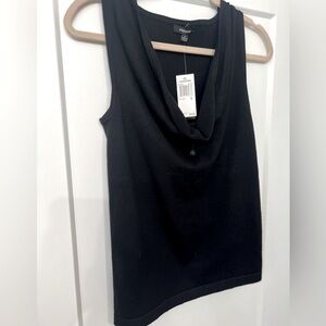 PREMISE Cowl Neck Sleeveless Knit Blouse - Black, Size Small, NWT